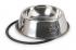 Stainless steel bowl for cats and dogs, non-slip rubber